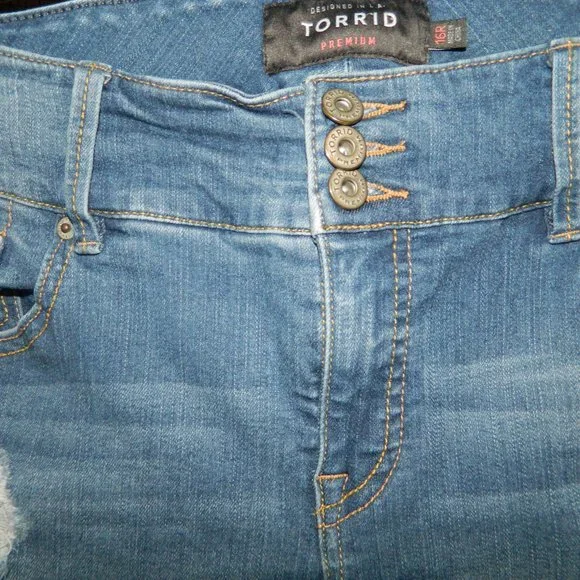 Torrid Premium Distressed Stretch Jegging Denim Jeans 16R (U-3) - Picture 2 of 7